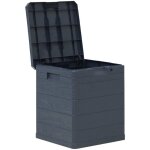 Helloshop26 - coffre bote meuble de jardin rangement 90 litres anthracite