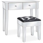 Helloshop26 - coiffeuse table de maquillage design meuble mobilier de chambre miroir 80 x 38 x 76 cm ...