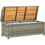 Helloshop26 - inlife banc de rangement de jardin 120 cm rsine tresse gris