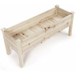 Jardinière surélevée en bois carré potager sur pied avec 5 trous de drainage 120 x 43, 5 x 51cm naturel ... Jardinière surélevée en bois carré potager sur pied avec 5 trous de drainage 120 x 43, 5 x 51cm naturel ...