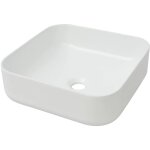 Lavabo vasque salle de bain 38 x 38 cm carr� c�ramique blanc