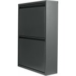 Helloshop26 - meuble � chaussures � 2 tiroirs inclinables gris