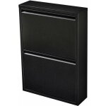 Helloshop26 - meuble � chaussures � 2 tiroirs inclinables noir