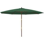 Helloshop26 - parasol de jardin avec mt en bois 400 x 273 cm vert