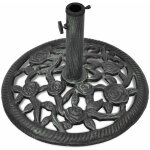 Pied socle base de parasol en fonte 35 / 38 / 48 mm 12 kg 48 cm noir