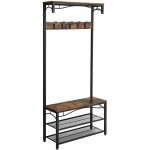 Helloshop26 - portemanteau meuble d'entre avec tagre  chaussures banc et crochets industriel
