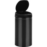 Helloshop26 - poubelle  capteur automatique 50 litres acier au carbone noir