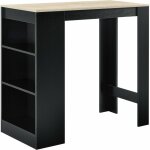 Helloshop26 - table de bar avec rangement bistro haut avec 3 �tag�res 110 cm noir et ch�ne