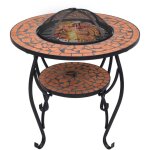 Helloshop26 - table de foyer chemine mosaque terre cuite 68 cm cramique