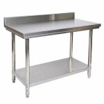 Helloshop26 - table de travail en acier inoxydable avec rebord de protection 100 x 60 cm Helloshop26 - table de travail en acier inoxydable avec rebord de protection 100 x 60 cm