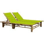 Helloshop26 - transat chaise longue bain de soleil lit de jardin terrasse meuble d'extrieur pour 2 personnes ...