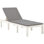 Helloshop26 - transat chaise longue bain de soleil lit de jardin terrasse meuble d'extrieur avec coussin ...