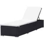 Helloshop26 - transat chaise longue bain de soleil lit de jardin terrasse meuble d'extrieur avec coussin ...