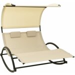 Helloshop26 - transat chaise longue bain de soleil lit de jardin terrasse meuble d'extrieur double avec ...