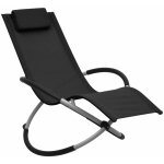 Transat chaise longue bain de soleil lit de jardin terrasse meuble d'extrieur pour enfants acier noir ...