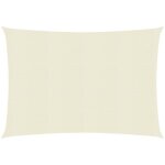 Helloshop26 - voile toile d'ombrage parasol 160 g / m� 3 x 4 m pehd cr�me