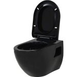 Helloshop26 - wc suspendu cramique de salle de bains cuvette de toilette noir