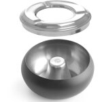 Cendrier  rebord amovible, inox, noir, diamtre. 105 mm hendi 440230