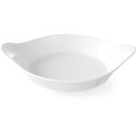 Hendi - plat � p�tisserie rond avec anses 185x152mm porcelaine cr�me 785904