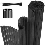 Hengda canisse en pvc double face. 90% d'occultation. gris anthracite. h. 100 cm x l. 700 cm