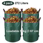 Einfeben 4x sacs de jardin sacs  dchets sacs  feuilles 272l poubelle de jardin xxl