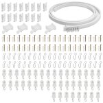 Einfeben kit de rail de rideau plafond pliable, 5m rail de rideau flexible avec 40 crochet pour maison ... Einfeben kit de rail de rideau plafond pliable, 5m rail de rideau flexible avec 40 crochet pour maison ...