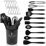 Swanew ustensile de cuisine silicone cuisine set de 12 outils de la spatule antiadhésive noir Swanew ustensile de cuisine silicone cuisine set de 12 outils de la spatule antiadhésive noir