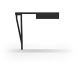 Table console, modle 733 collection aire, en htre massif crus, noir