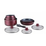 Herzberg - batterie de cuisine revêtement pierre avec manche amovible 10 pieces bordeau hg5000 - br - ... Herzberg - batterie de cuisine revêtement pierre avec manche amovible 10 pieces bordeau hg5000 - br - ...
