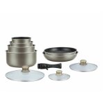 Herzberg - batterie de cuisine revetement pierre avec manche amovible 10 pieces carbon hg5000 - car - ... Herzberg - batterie de cuisine revetement pierre avec manche amovible 10 pieces carbon hg5000 - car - ...