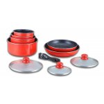 Herzberg - batterie de cuisine revêtement pierre avec manche amovible 10 pieces rouge hg5000 - rd - rouge ... Herzberg - batterie de cuisine revêtement pierre avec manche amovible 10 pieces rouge hg5000 - rd - rouge ...
