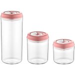 Herzberg - ensemble de pots de stockage sous vide rose
