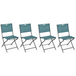 Lot de 4 chaises de jardin pliante métal modula bleu canard / graphite - hespéride Lot de 4 chaises de jardin pliante métal modula bleu canard / graphite - hespéride
