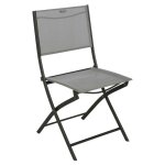 Hesperide - lot de 4 chaises de jardin pliantes modula galet & graphite acier trait poxy - hespride ...