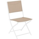 Hesperide - lot de 4 chaises de jardin pliantes modula lin & blanc en acier trait� �poxy - hesp�ride