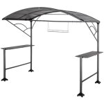 Abri  barbecue neiba graphite 2, 96x1, 5m en acier trait poxy - hespride
