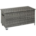 Hesperide - coffre de rangement 159 x 76 x h. 82, 5 cm bayana terre d ombre cm en acier trait poxy ...