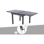 Ensemble repas table extensible carr�e en verre + 8 fauteuils - piazza - hesp�ride