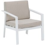 Hesperide - fauteuil de salon de jardin pavane blanc en aluminium trait poxy - hespride