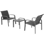 Hesperide - salon de jardin duo elyn anthracite & graphite 2 places en aluminium - hespride