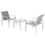 Hesperide - salon de jardin duo elyn noisette & blanc 2 places en aluminium - hespride
