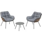 Hesperide - salon de jardin duo paopao graphite en acier trait� en epoxy - hesp�ride