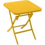 Hesperide - table d appoint de jardin carre greensboro jaune moutarde 40x40cm en acier trait poxy ...