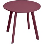 Hesperide - table d'appoint de jardin ronde en acier bordeaux mat - diam�tre 50 cm - hauteur 45 cm - ...