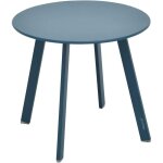 Hesperide - table d'ext�rieur ronde saona en acier catafort� bleu canard opale 50x45cm - hesp�ride