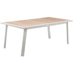 Hesperide - table de jardin extensible pavane lin & blanc 12 places en aluminium trait poxy - hespride ...