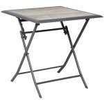 Hesperide - table de jardin pliante carre azua gris smoke 2 places en aluminium trait poxy - hespride ...