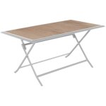 Hesperide - table de jardin pliante rectangulaire azua houblon & blanc 6 places en aluminium trait poxy ...
