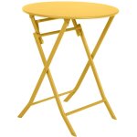 Hesperide - table de jardin pliante ronde greensboro moutarde 2 places en acier trait poxy - hespride ...