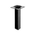 Pied meuble carré fixe acier époxy noir - hettich Pied meuble carré fixe acier époxy noir - hettich